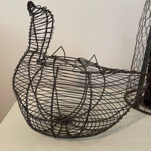Vintage Chicken wire egg basket